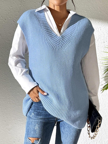Women Ribbed Sweater Vest