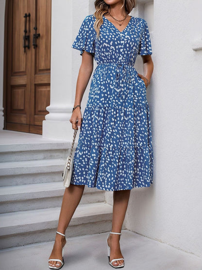 Print Fit & Flare Midi Dress
