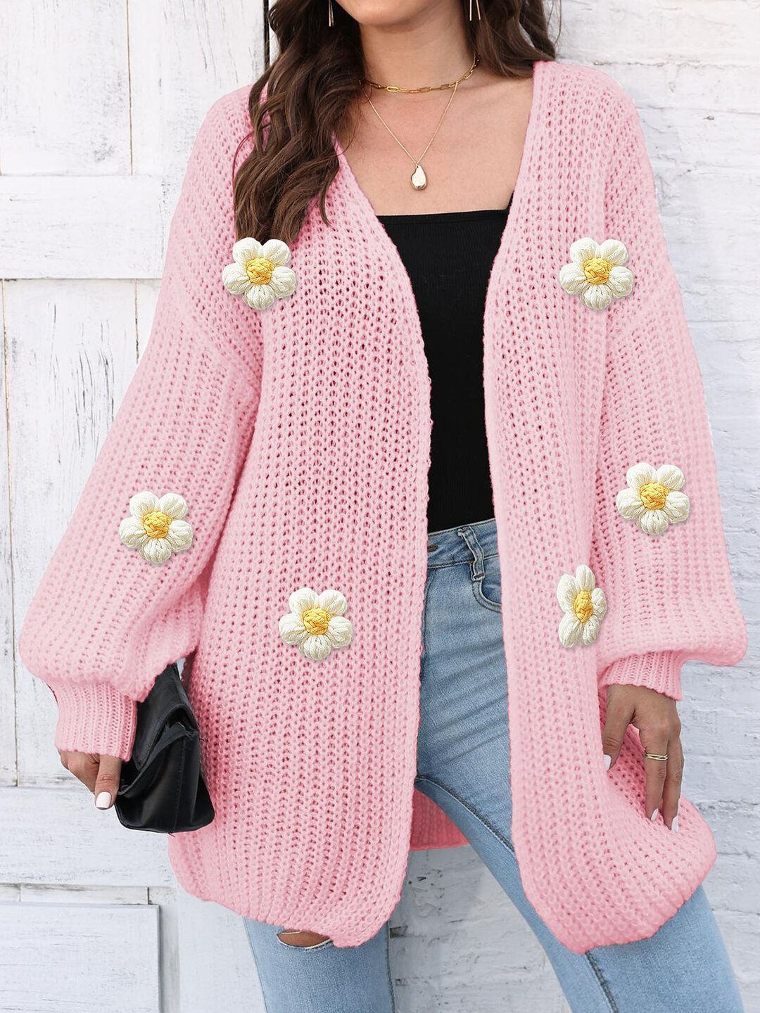 Women Cardigan with Applique Detail