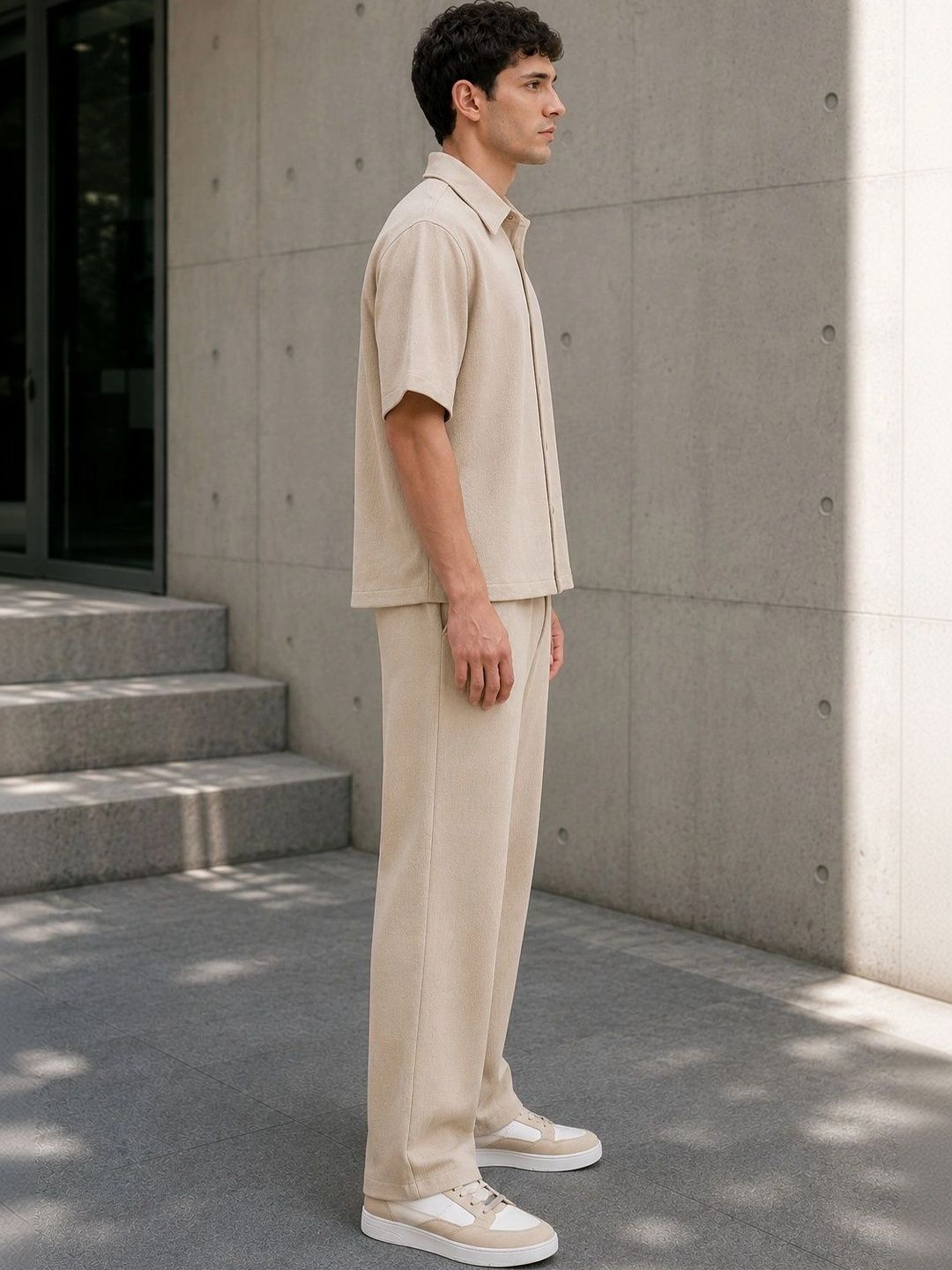 Solid Shirt with Trousers