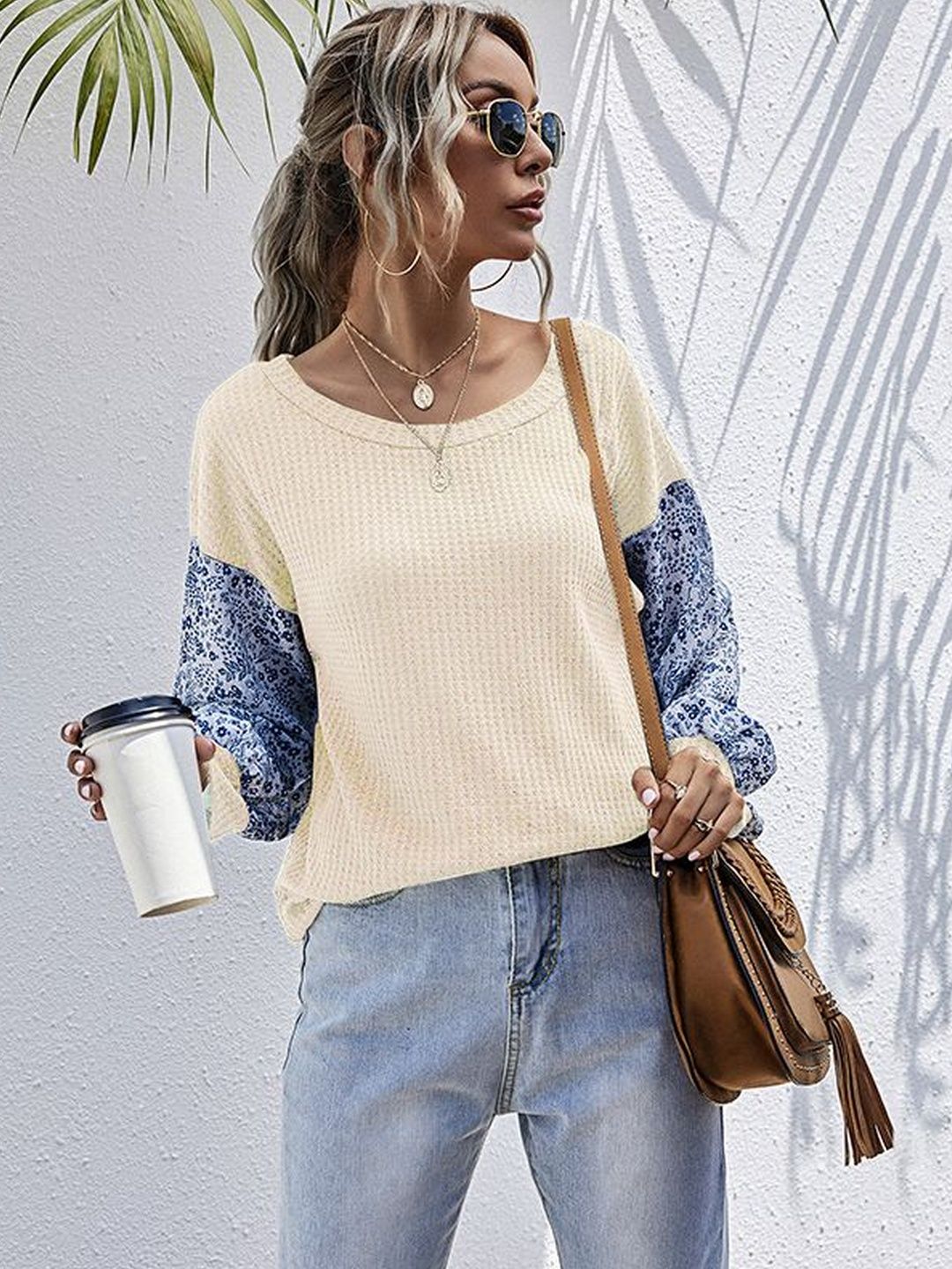 Women's Nowi Women Floral Printed Pullover Blend Regular Fit