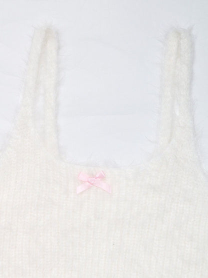 Women's White Nowi Women Ribbed Crop Pullover With Fuzzy