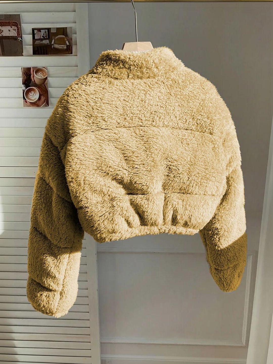 NOWI Women Woollen Lightweight Crop Puffer Jacket