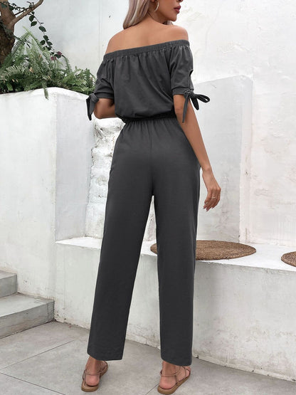 Off-Shoulder Basic Jumpsuit