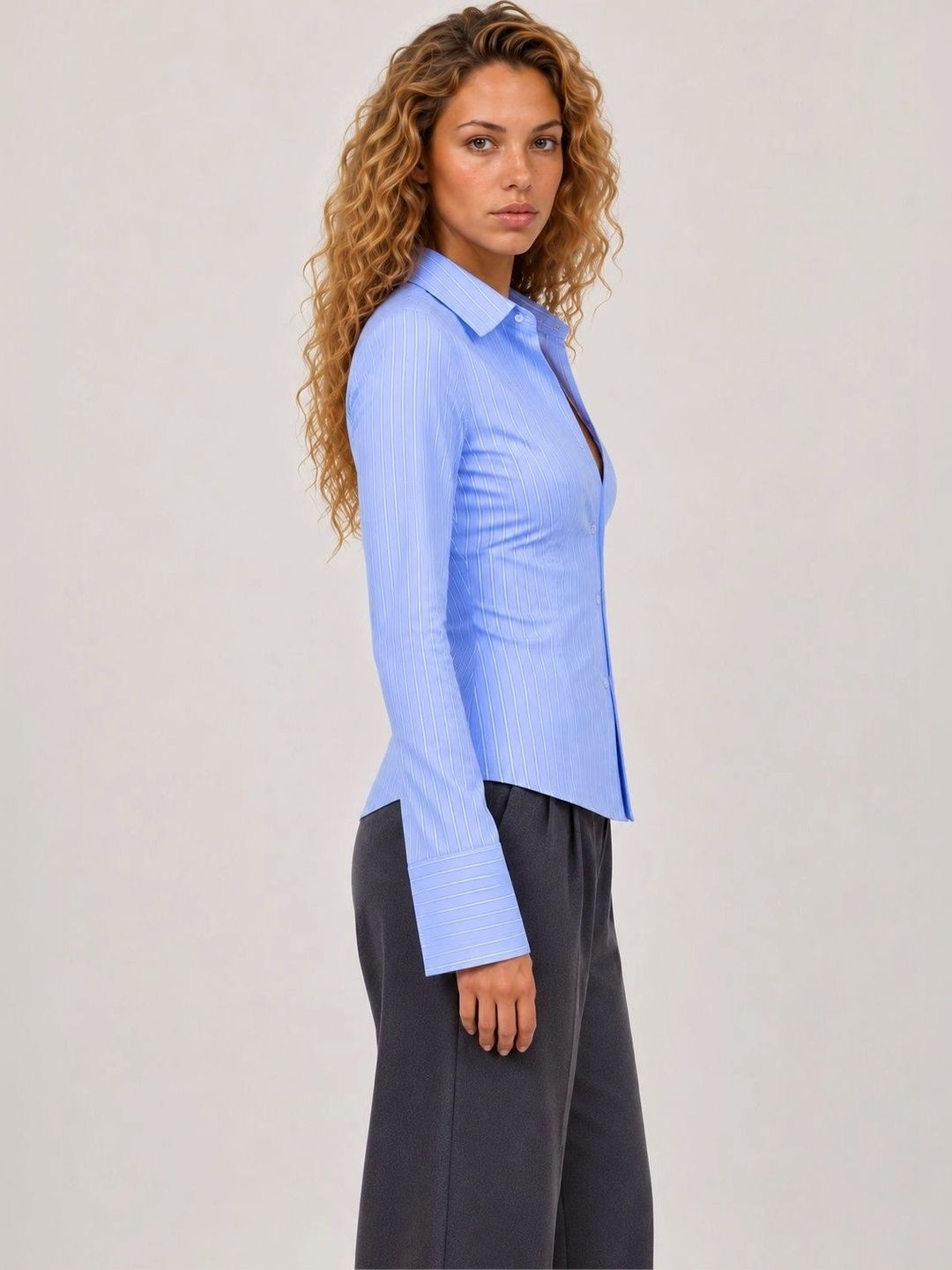 Women Slim Fit Striped Formal Shirt
