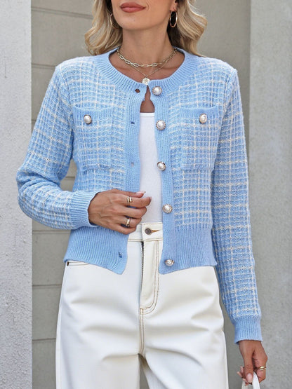 Women Checked Cardigan