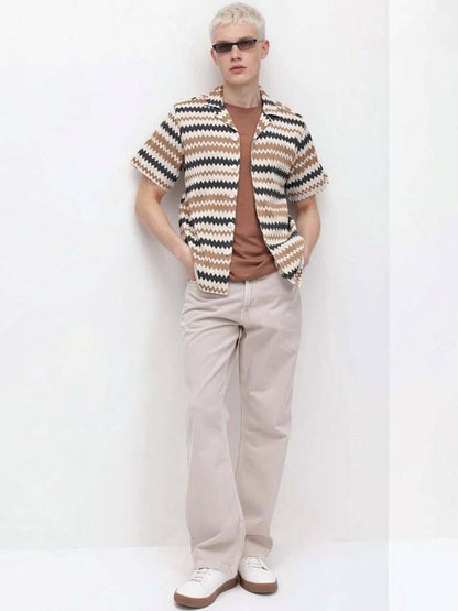Textured Cotton Casual Shirt
