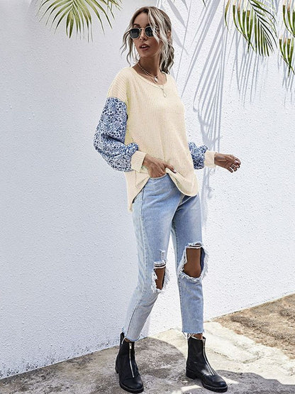 Women's Nowi Women Floral Printed Pullover Blend Regular Fit