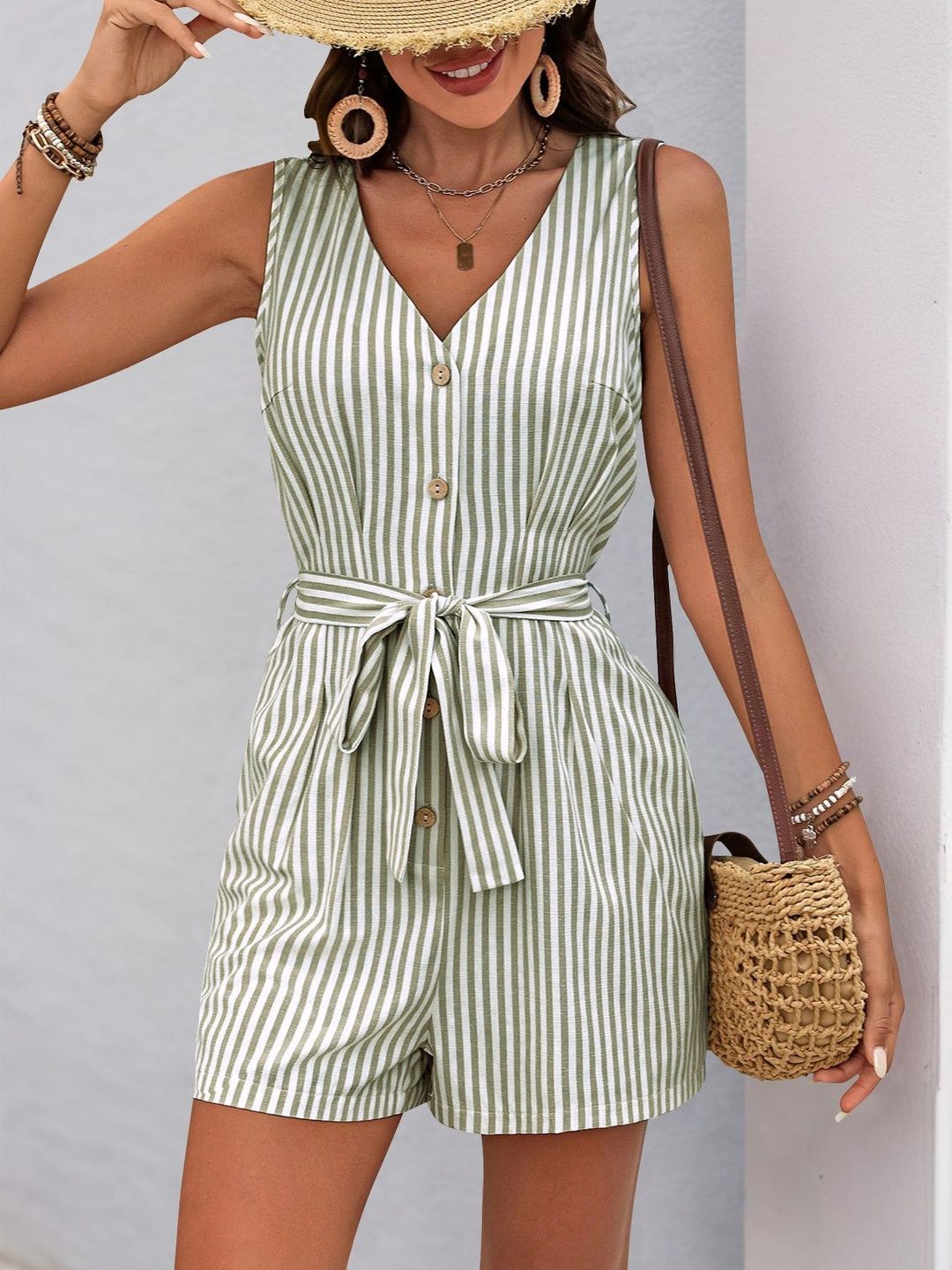 Striped Basic Jumpsuit