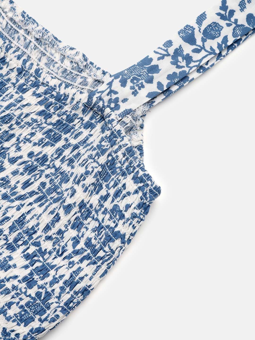 Floral Print A-Line Midi Dress