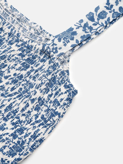 Floral Print A-Line Midi Dress