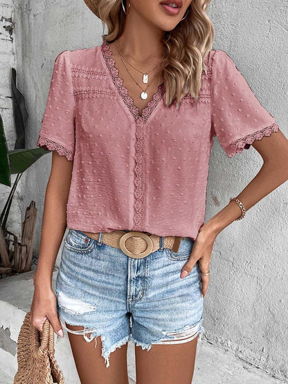 NOWI V-Neck Self Design Top