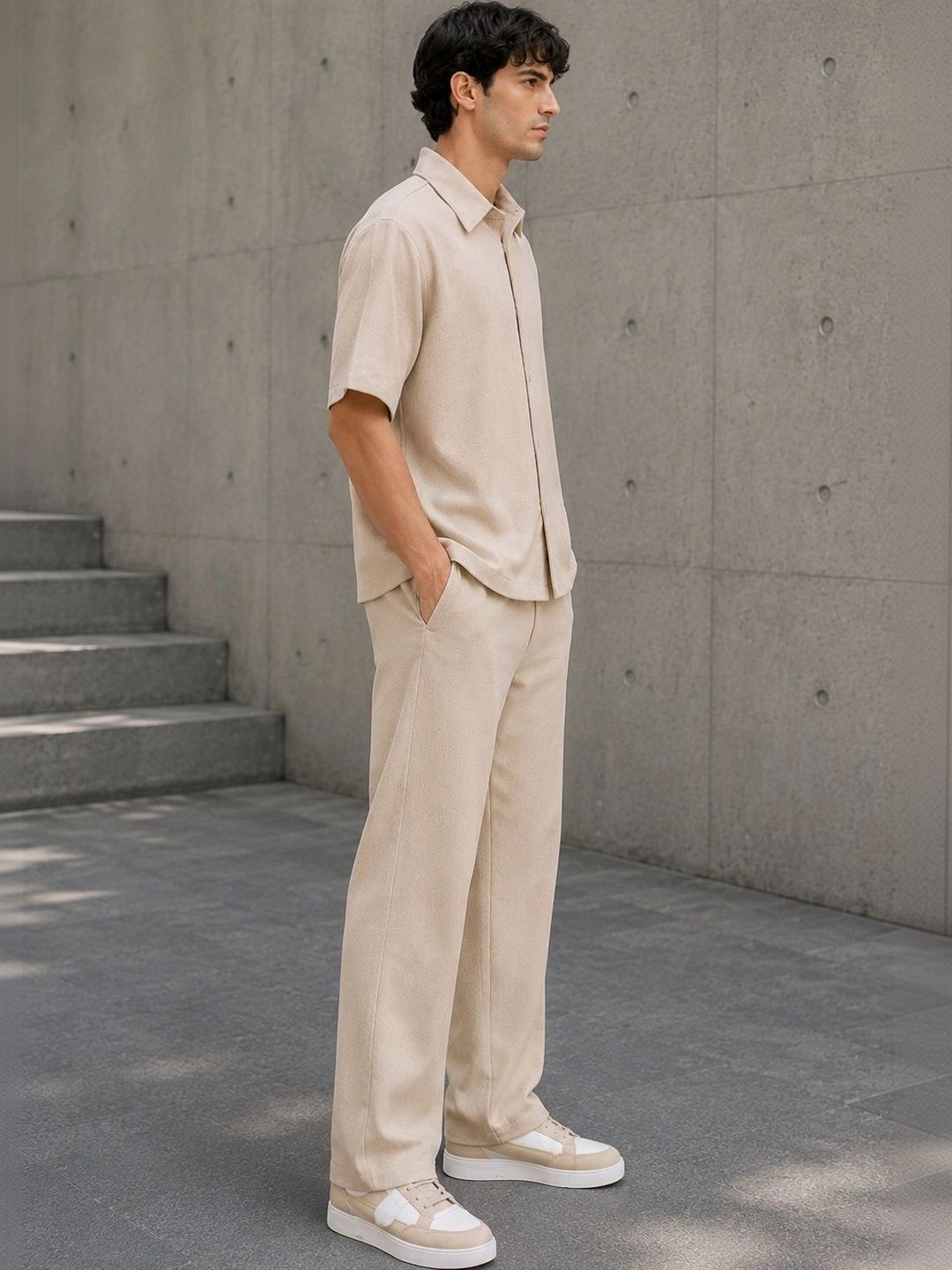 Solid Shirt with Trousers