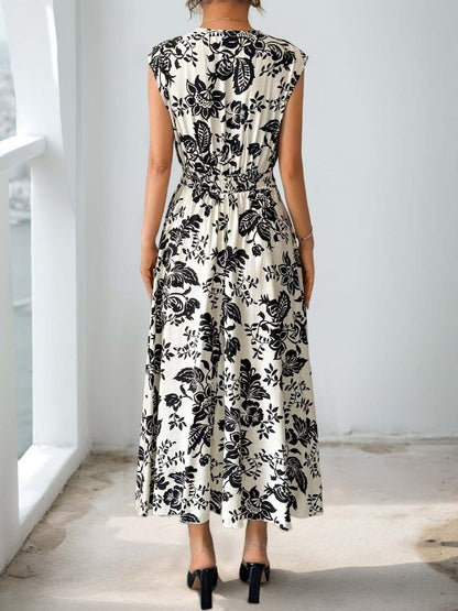 Floral Print Fit & Flare Midi Dress