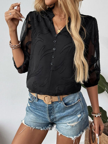 Women Semi Sheer Casual Shirt