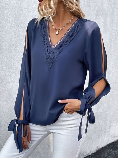 Women's Blue Nowi Cold-Shoulder Top