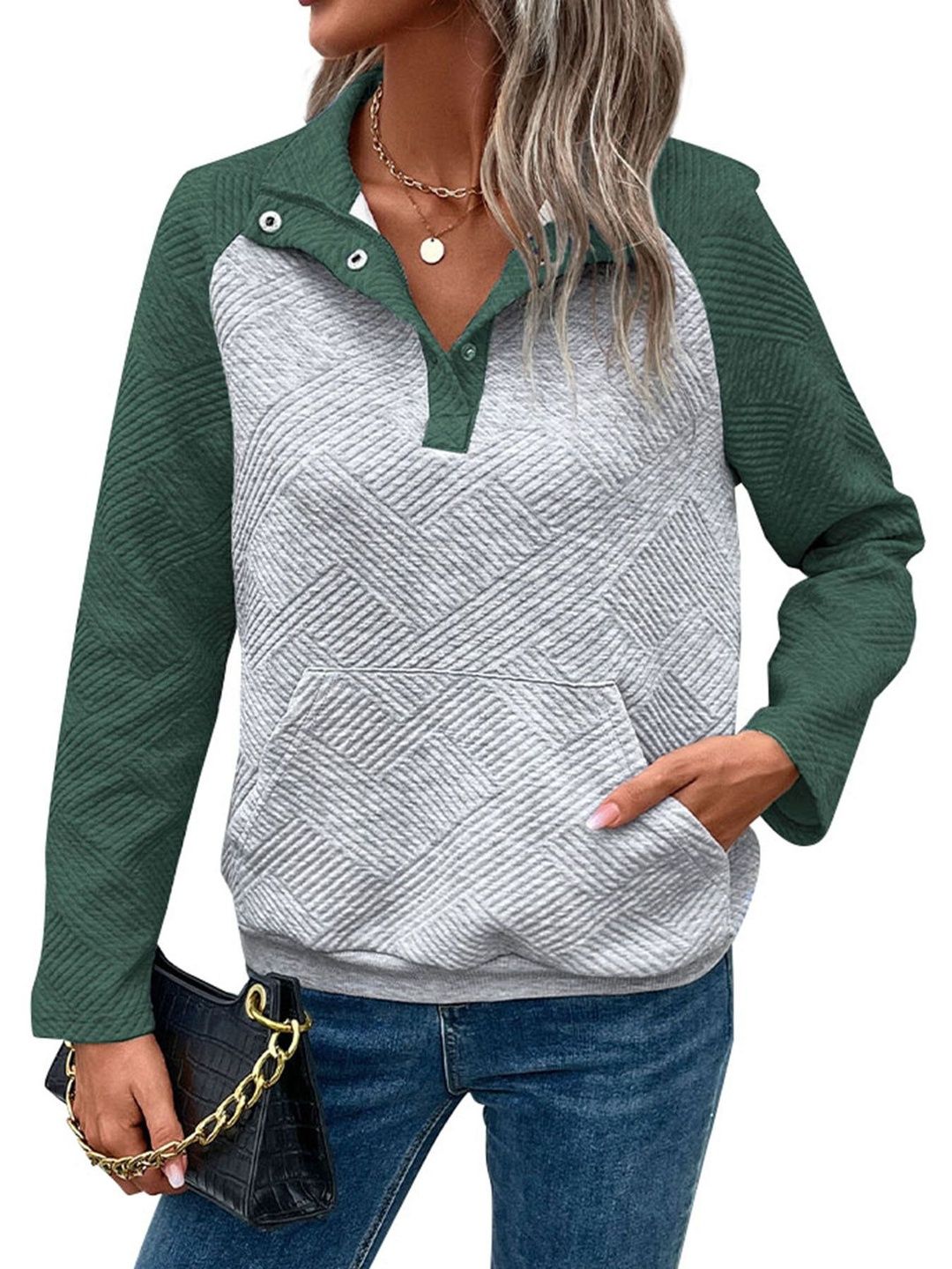 Women Colourblocked Sweatshirt