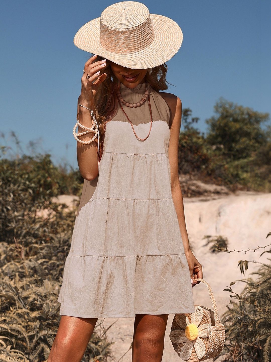 Halter Neck A-Line Dress