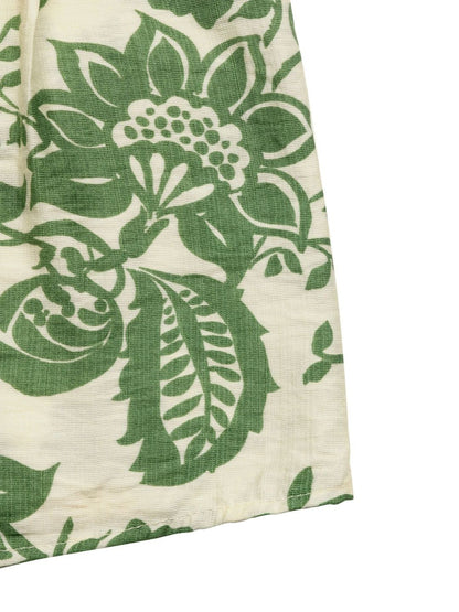 Floral Print Tie-Up Neck Cotton Top