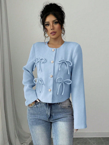 Tailored Jacket in Blue cotton - Nowi Korean Fashion