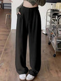 Pleated Trousers in Black Style 270 - Nowi Korean Fashion