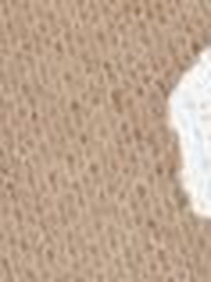 Women's Beige Printed Pullover With Fuzzy Detail