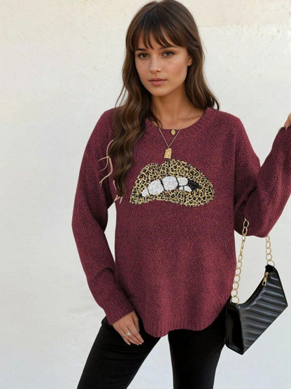Women Animal Printed Pullover with Embellished Detail