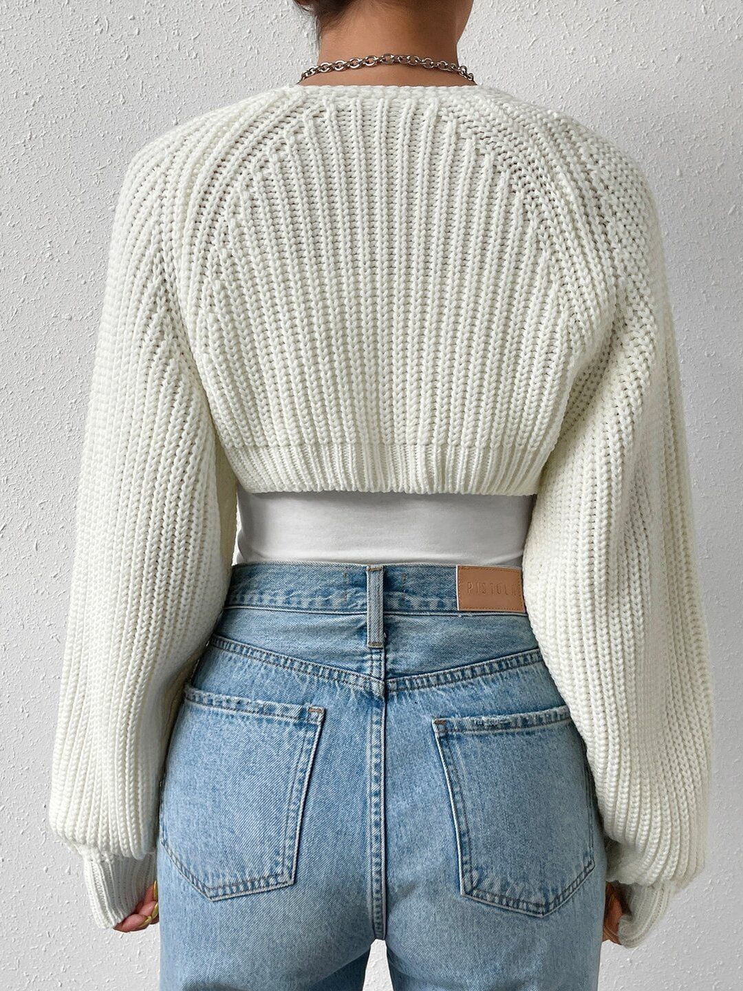 Women Ribbed Crop Cardigan