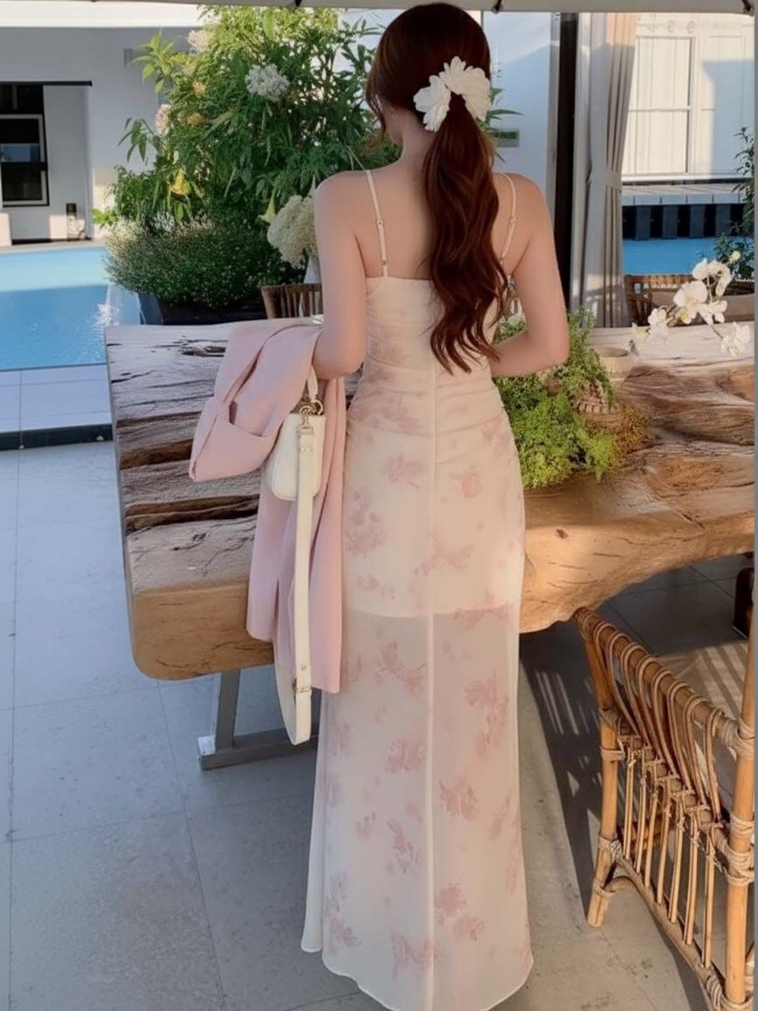 Floral Print Sheath Maxi Dress