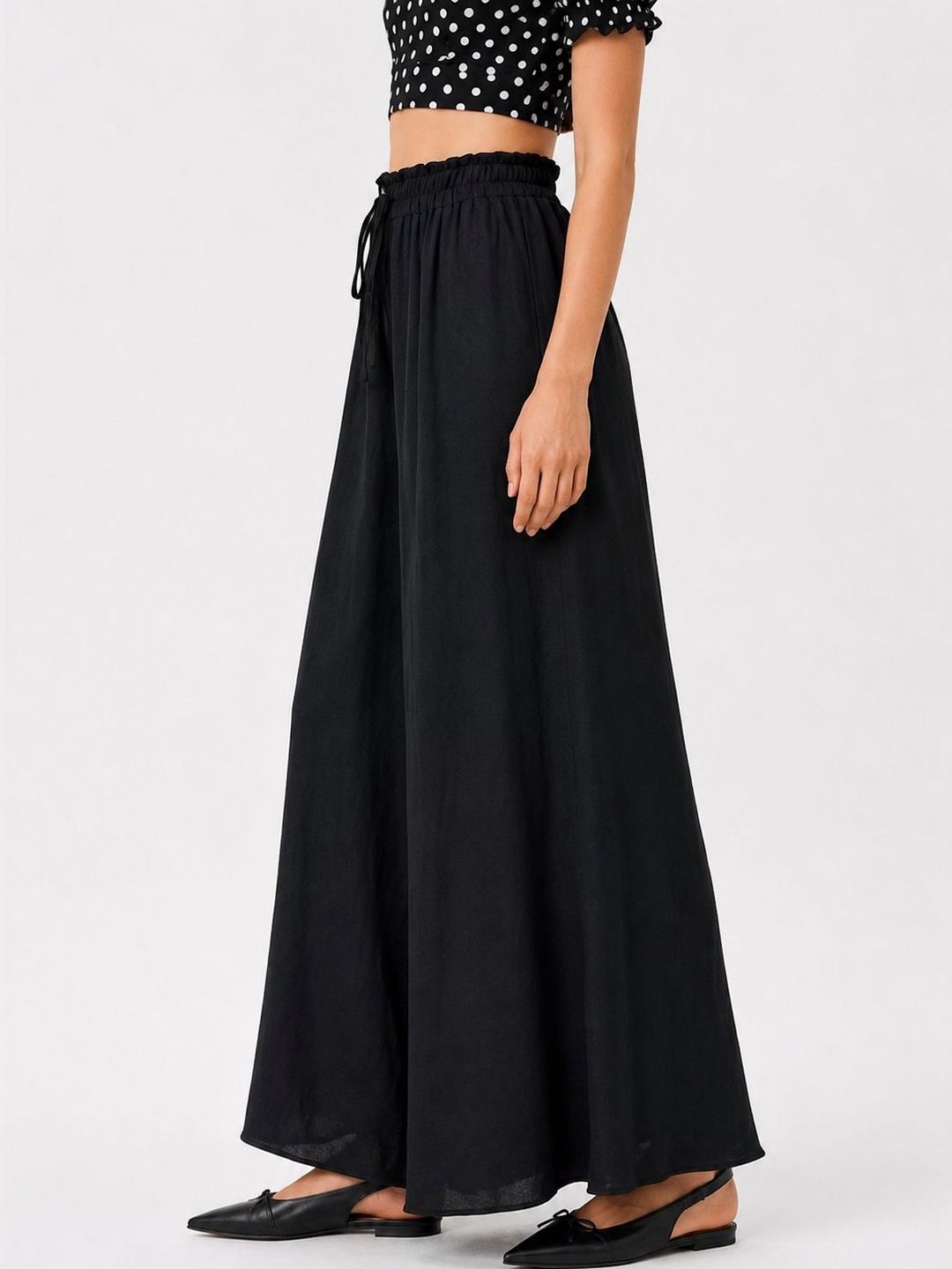 Women Relaxed Loose Fit High-Rise Trousers