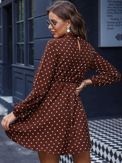 Polka Dot Print Fit & Flare Mini Dress