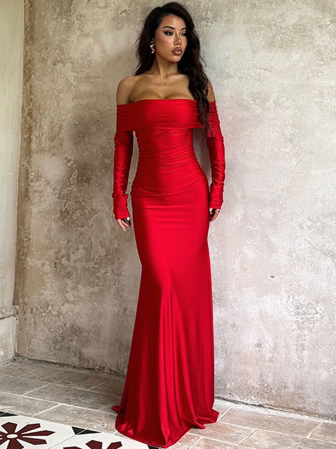 Off-Shoulder Maxi Dress