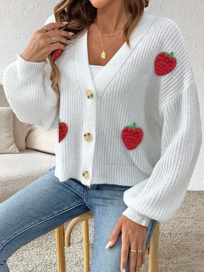Women Crop Cardigan with Applique Detail