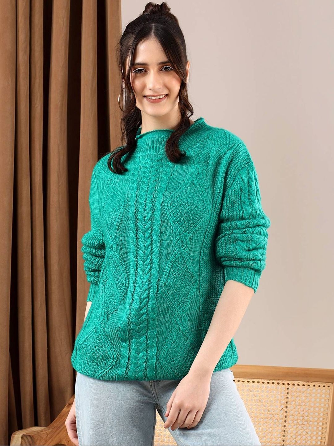 NOWI Women Cable Knit Woollen Pullover