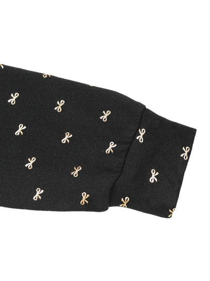 Women's Black Print Fit & Flare Maxi Dress