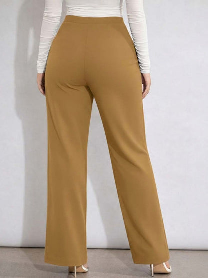 Women Versatile Straight Fit Pants Workwear Trousers