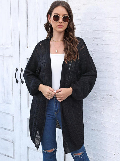 Longline Shrug in Black acrylic - Nowi Korean Fashion