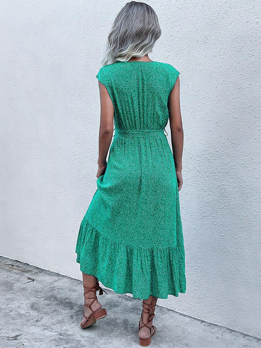 Print A-Line Midi Dress
