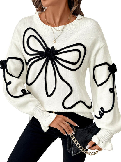 Colourblocked Pullover in White Style 457 - Nowi Korean Fashion