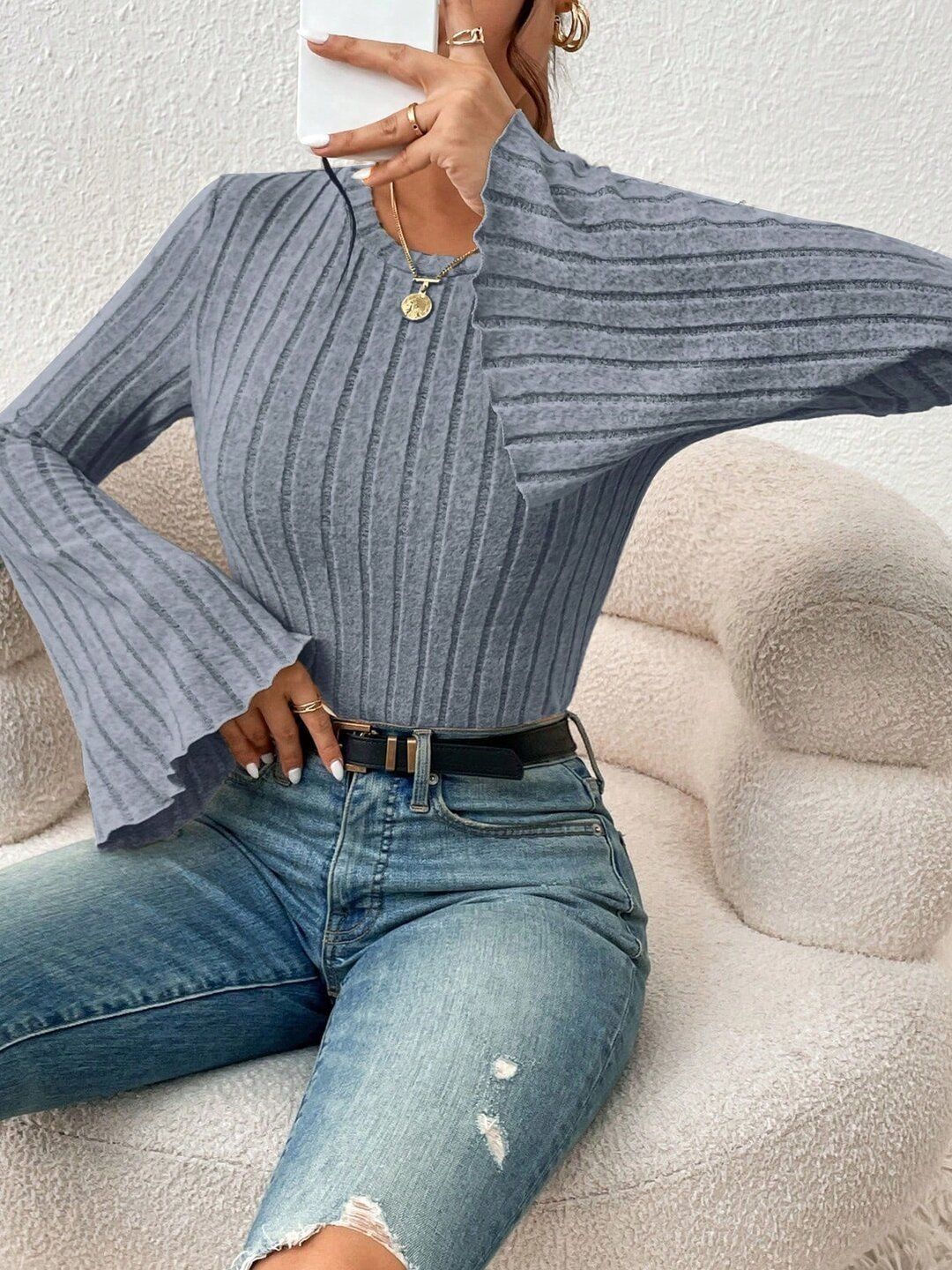 Women Ribbed Pullover