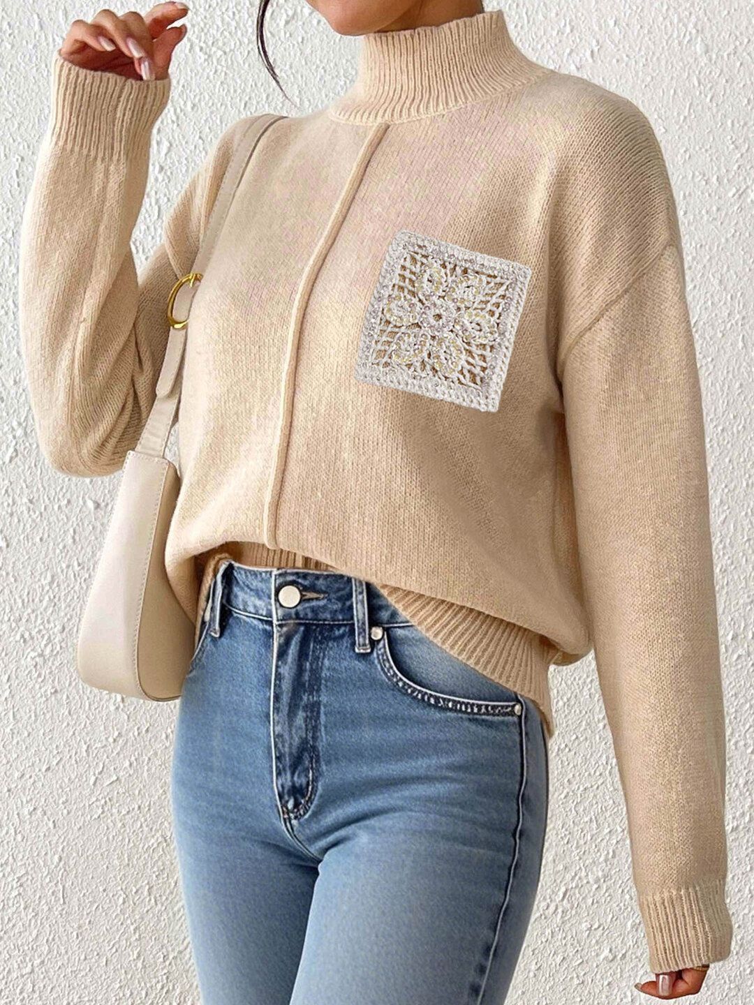 Women Pullover with Embellished Detail