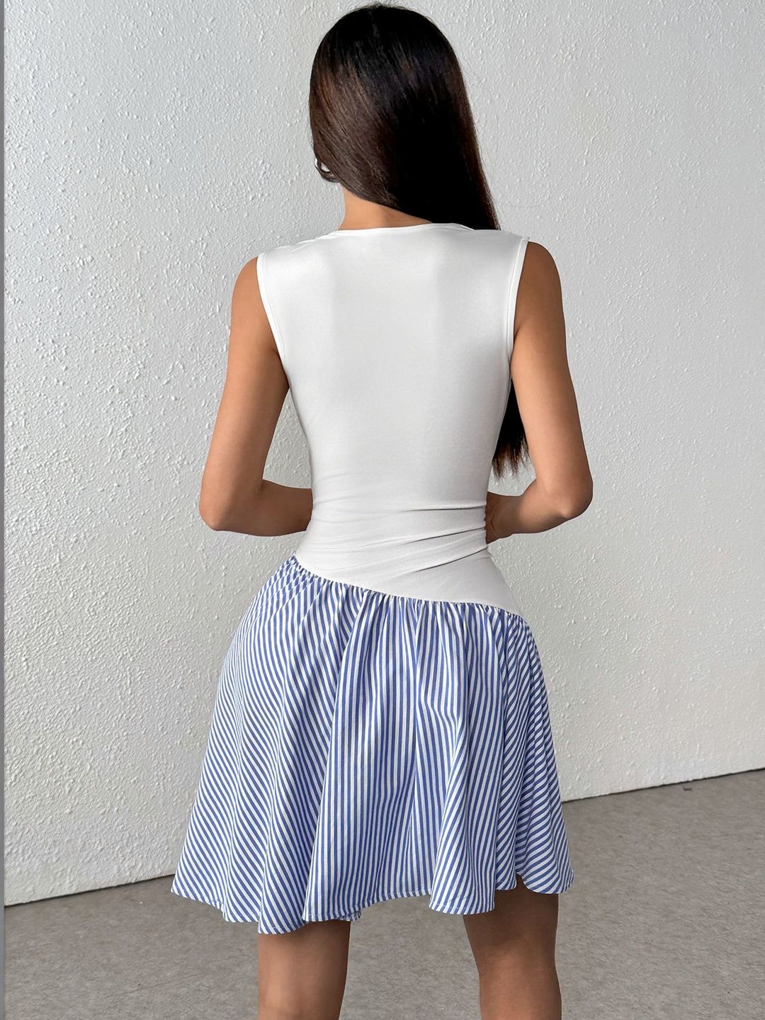 Striped Fit & Flare Mini Dress