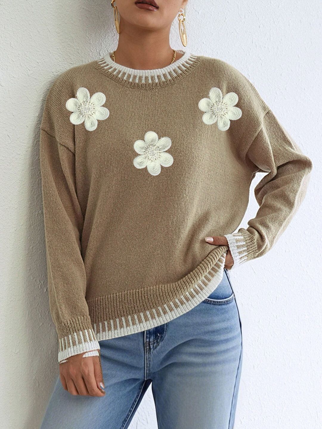 Women Pullover with Applique Detail