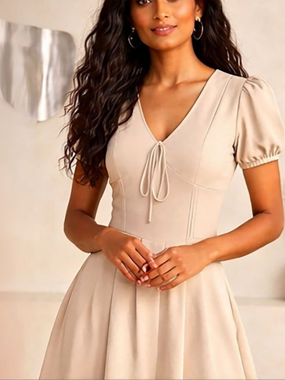 Puff Sleeve Fit & Flare Mini Dress