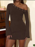 NOWI Flared Sleeve Bodycon Mini Dress