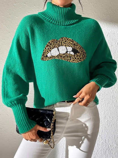 Women Animal Printed Pullover with Embellished Detail