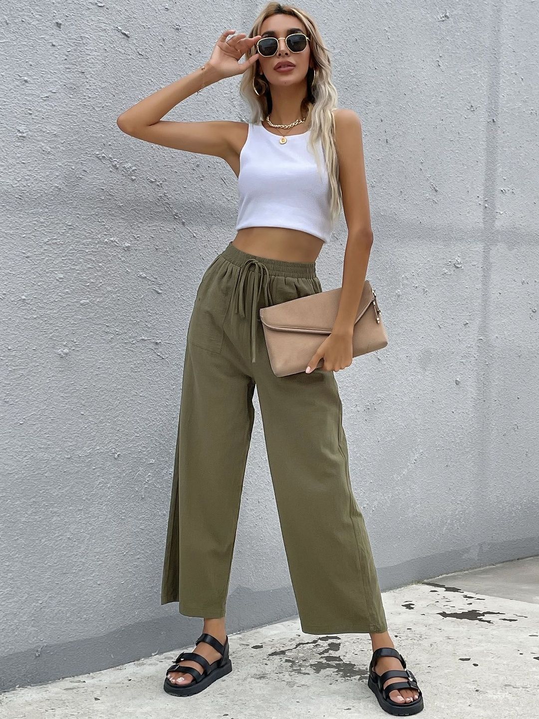 Loose Fit Non Iron Trousers Style 586 - Nowi Korean Fashion