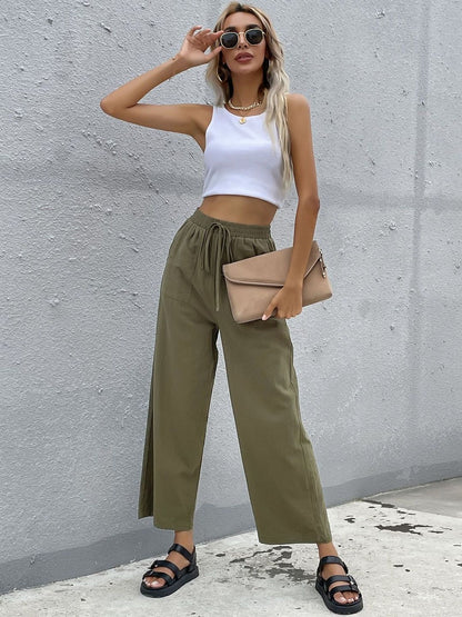 Loose Fit Non Iron Trousers Style 586 - Nowi Korean Fashion