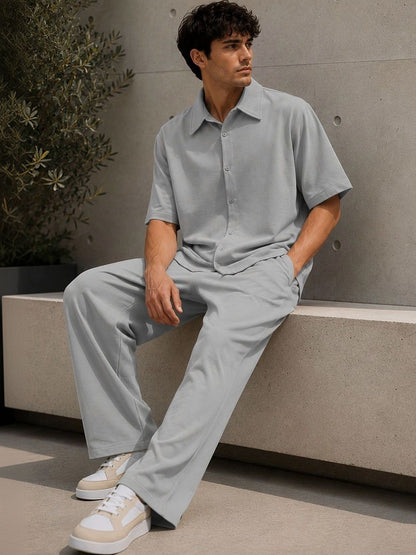 Solid Shirt with Trousers