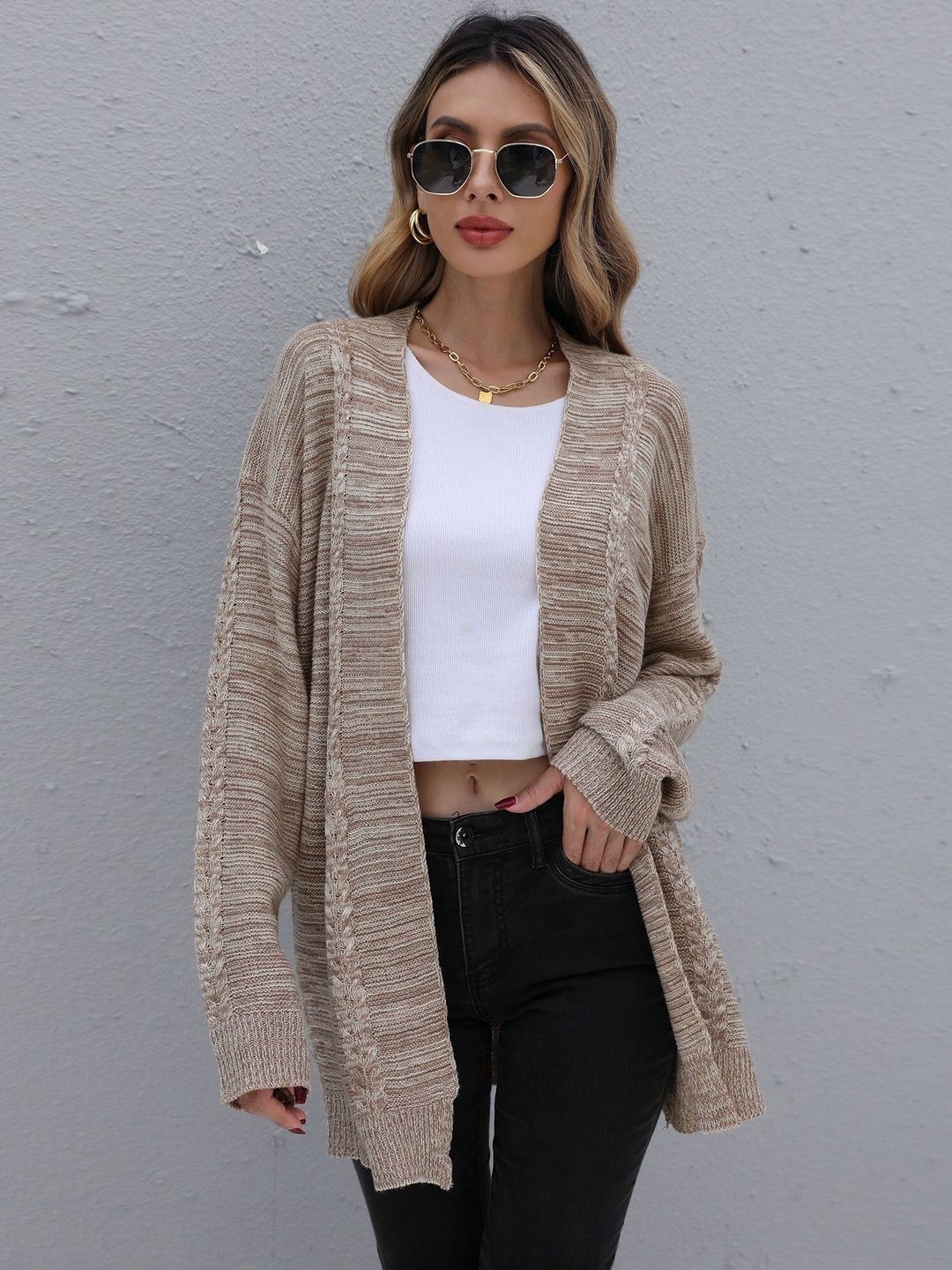 Women's Beige Colourblocked